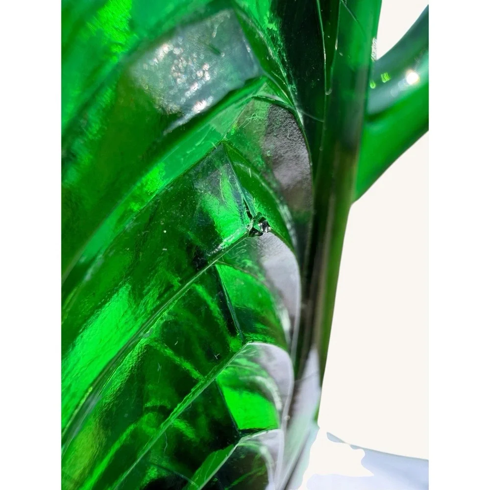 Antique EAPG Florida Pattern Water Pitcher Emerald Green 9.75